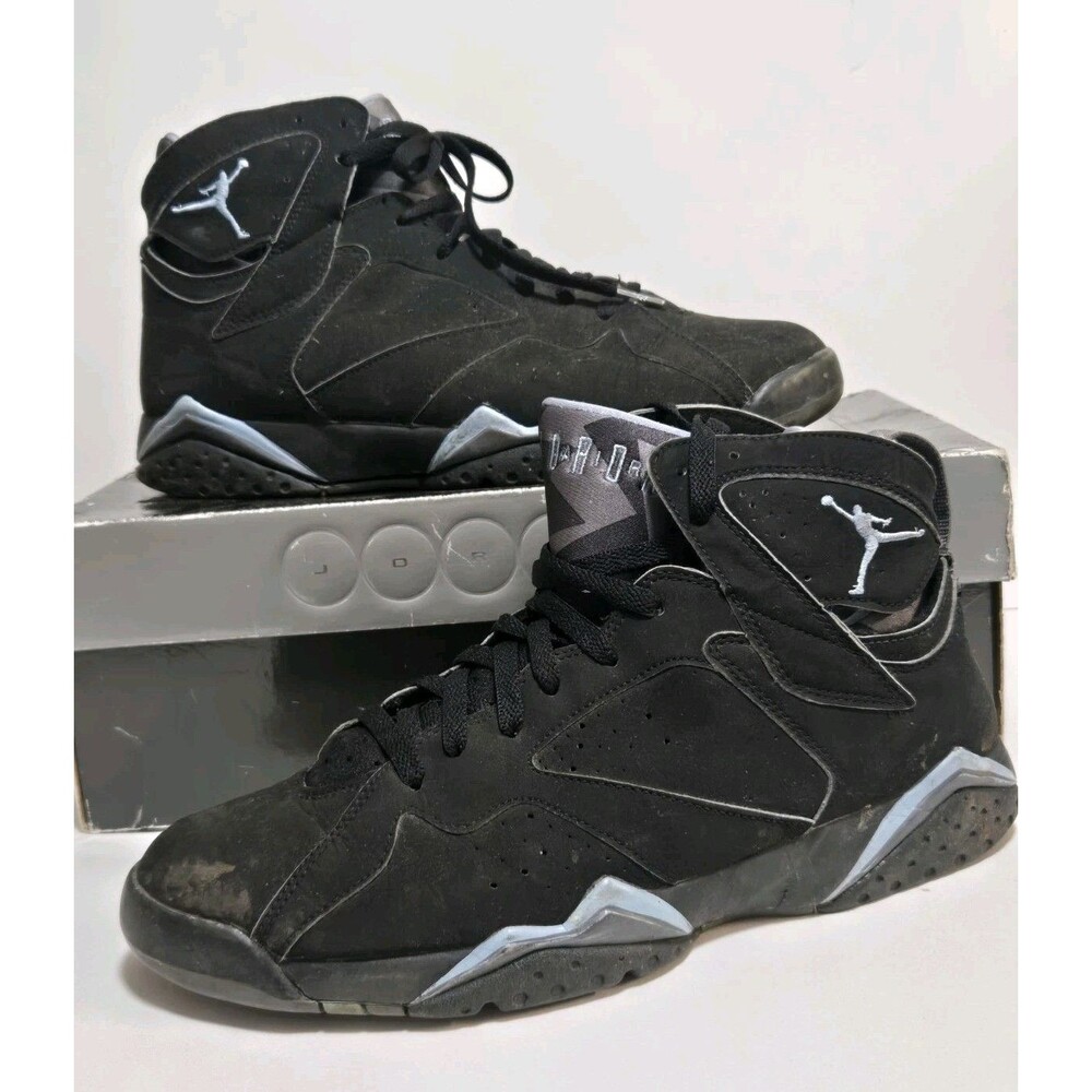 Air Jordan 7 Retro Chambray Black Blue High TopBasketball Sneakers RESTORATION